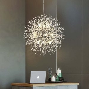 Lili Design Led Pendant Lights White Gold Metal Living Room Dining Room