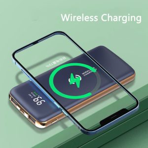 Gold-Plated Self-Contained Four-Wire High-Capacity Wireless Charging Power Bank