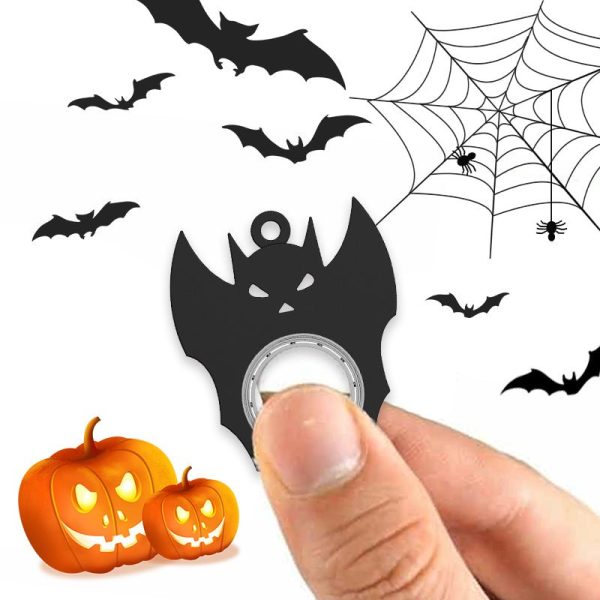 Halloween Creative Fidget Spinner Toy Bat Demon Ghost Keychain Hand Spinner Anti-Anxiety