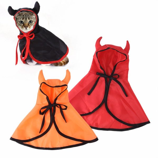 Halloween Pet Dog Cat Horn Cloak Cape