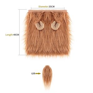 Halloween Pet Wig Funny Lion Head Suit