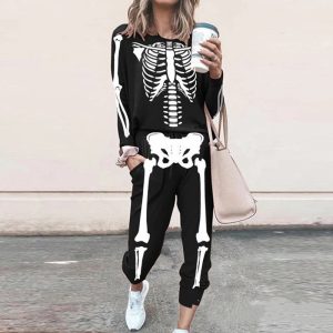 Halloween Print Top And Pants Set