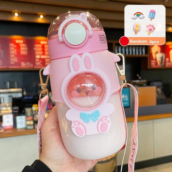 High Temperature Plastic Cute Small Straw Drink Bottle