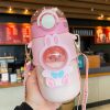 High Temperature Plastic Cute Small Straw Drink Bottle