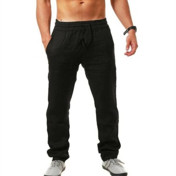 Hip Hop Breathable Cotton Linen Loose Casual Sports Pants