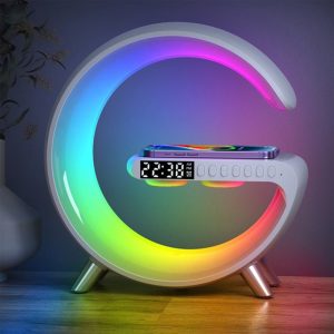 Intelligent Atmosphere Lamp Bluetooth Speaker Wireless Charger Bedside Lamp Sunrise Wake-Up Lamp Alarm Clock