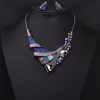 Jewelry Set, Luxury Gemstone Geometric Short Clavicle Necklace Dress