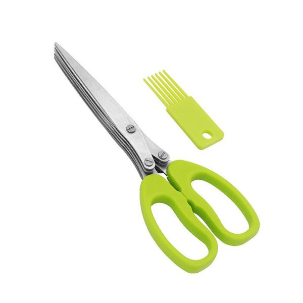 Kitchen Broken Chopped Green Onion Scissors Multi-Purpose Stainless Steel Five-Layer Shredding Scissors