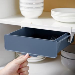 Kitchen Cabinet Divider Shelf Drawer Organizer Utensil Holder Under Desk Hanging Storage Box