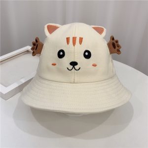 Kitten And Frog Sun Hat Small Pot Baby Hat