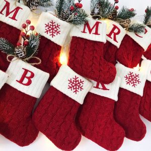 Knitted Christmas Letter Socks