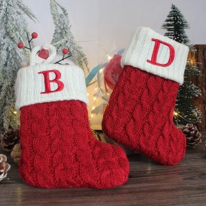 Knitted Christmas Letter Socks