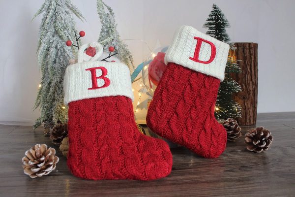 Knitted Christmas Letter Socks