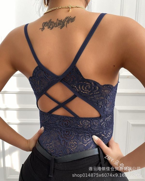 Lace Plus Size Spaghetti Straps Outerwear Vest Women'S Slim Fit Inner Wear Bottoming Shirt