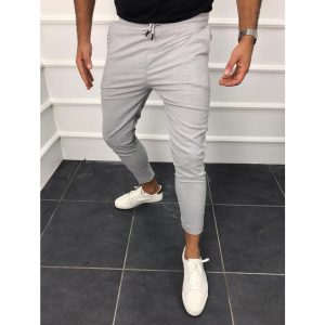 Lace-Up Casual Pants Solid Color Jogging Pants