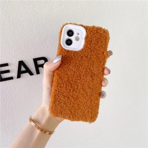 Lamb Plush Silicone Fine Hole Phone Case For Iphone