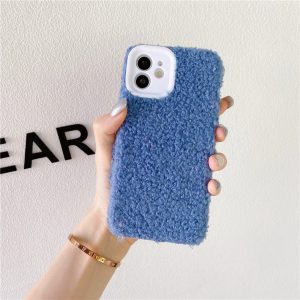 Lamb Plush Silicone Fine Hole Phone Case For Iphone