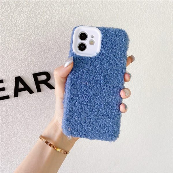 Lamb Plush Silicone Fine Hole Phone Case For Iphone