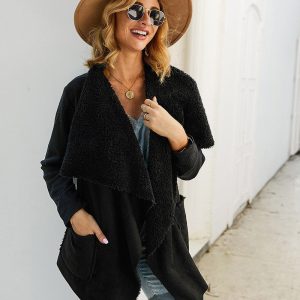 Lapel Coats Faux Fur Woman Dust Coat Short Jacket