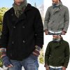 Large Size Men'S Solid Color Button Knit Cardigan