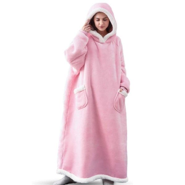 Lazy Blanket Hooded Flannel Tv Blanket Lazy Clothes Pajamas Sweater