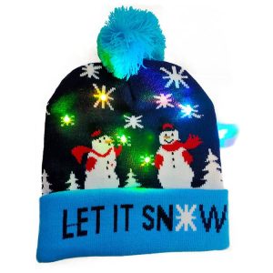 Led Christmas Hat Sweater Knitted Beanie Christmas Light Up Knitted Hat