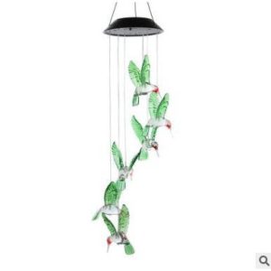 Led Solar Wind Chime Light Hummingbird Color Changing Wind Chime Light