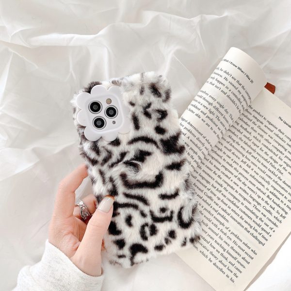 Leopard Print Plush Mobile Phone Case For Iphone