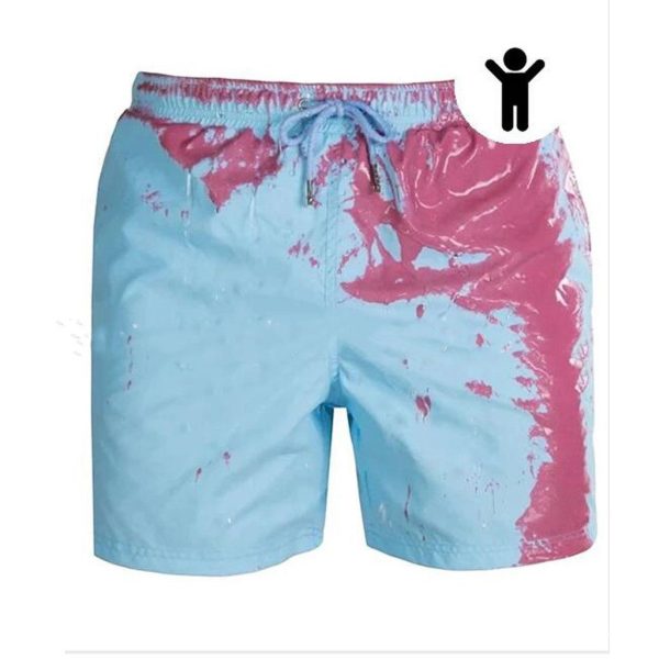 Magical Change Color Beach Shorts Summer Men Swimming Trunks Quick Dry