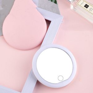 Make-Up Mirror With Light To Carry Hand-Held Vanity Mirror