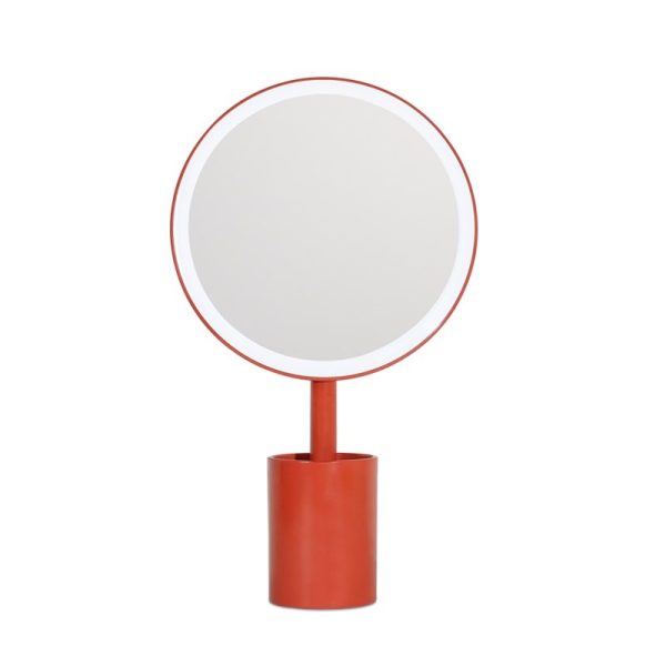 Makeup Mirror With Lights Brush Holder