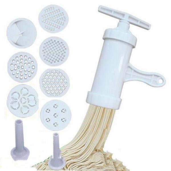 Manual Noodle Maker Press Pasta Maker Machine Crank Cutter Cookware With 5 Pressing Molds