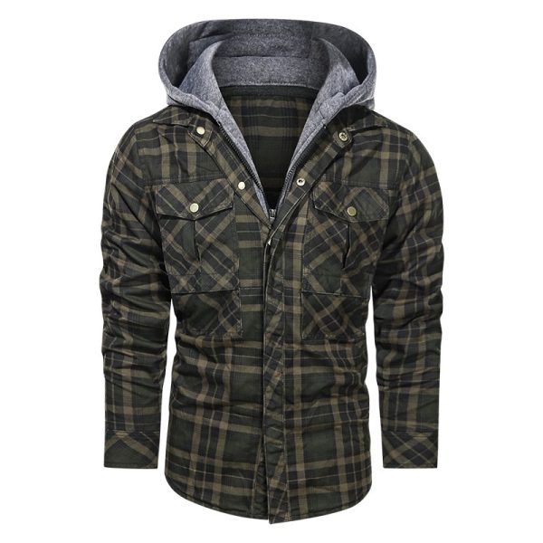 Men Warm Jacket Fleece Detachable Hoodies Jackets Slim Fit