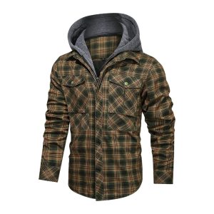 Men Warm Jacket Fleece Detachable Hoodies Jackets Slim Fit