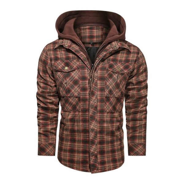 Men Warm Jacket Fleece Detachable Hoodies Jackets Slim Fit