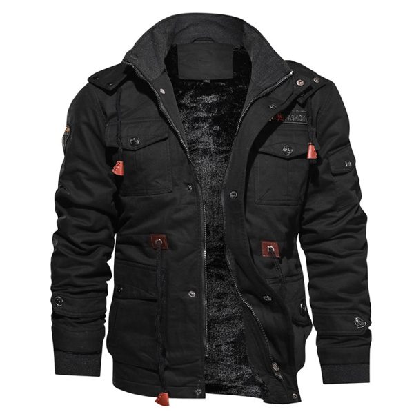 Men Winter Fleece Jacket Warm Hooded Coat Thermal Thick Male Military Jacket