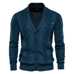 Men'S Cardigan Sweater Padded Sweater Trend