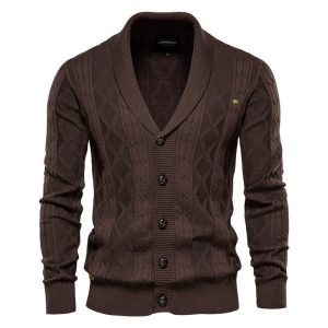 Men'S Cardigan Sweater Padded Sweater Trend