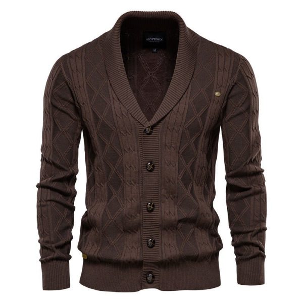 Men'S Cardigan Sweater Padded Sweater Trend