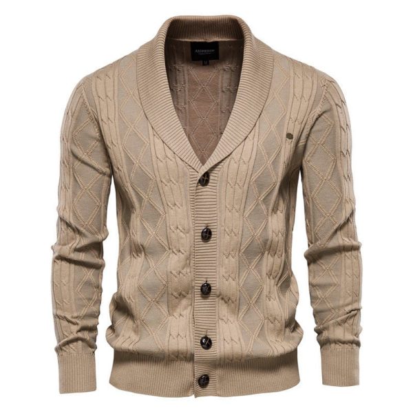 Men'S Cardigan Sweater Padded Sweater Trend