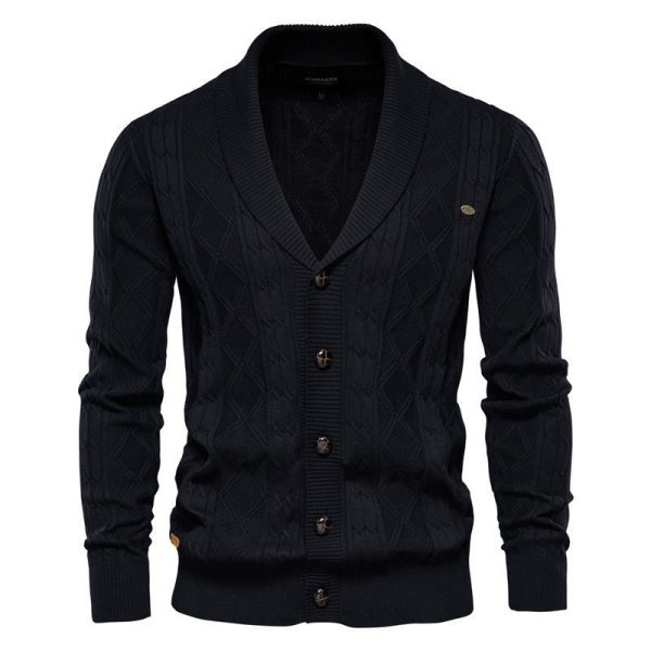 Men'S Cardigan Sweater Padded Sweater Trend