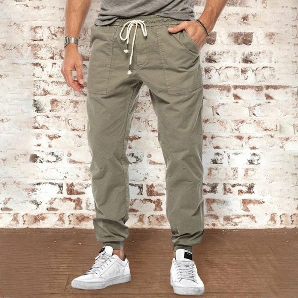 Men'S Casual Pants Trendy Loose Trousers With Waistband