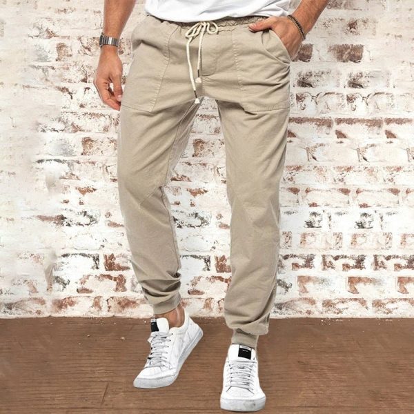 Men'S Casual Pants Trendy Loose Trousers With Waistband