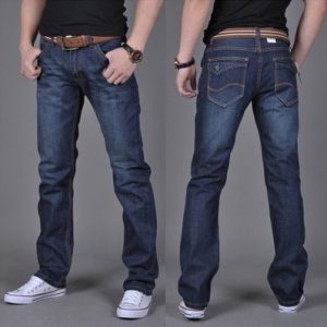 Men'S Denim Long Pants Trendy Men'S Denim Straight-Leg Pants