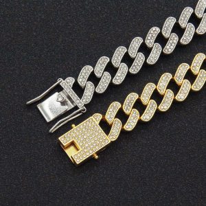 Men'S Full Diamond Cuban Bracelet