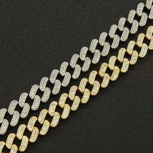 Men'S Full Diamond Cuban Bracelet