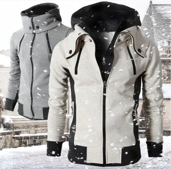 Men'S High-Necked Hooded Jacket