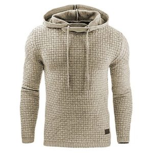 Men'S Jacquard Sweater Long-Sleeved Hoodie Warm Color Hooded Sweatshirt Jacket