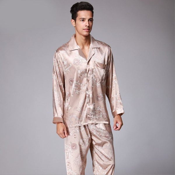 Men'S Long Sleeve Pants Pajamas Set