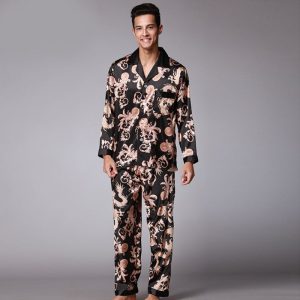 Men'S Long Sleeve Pants Pajamas Set